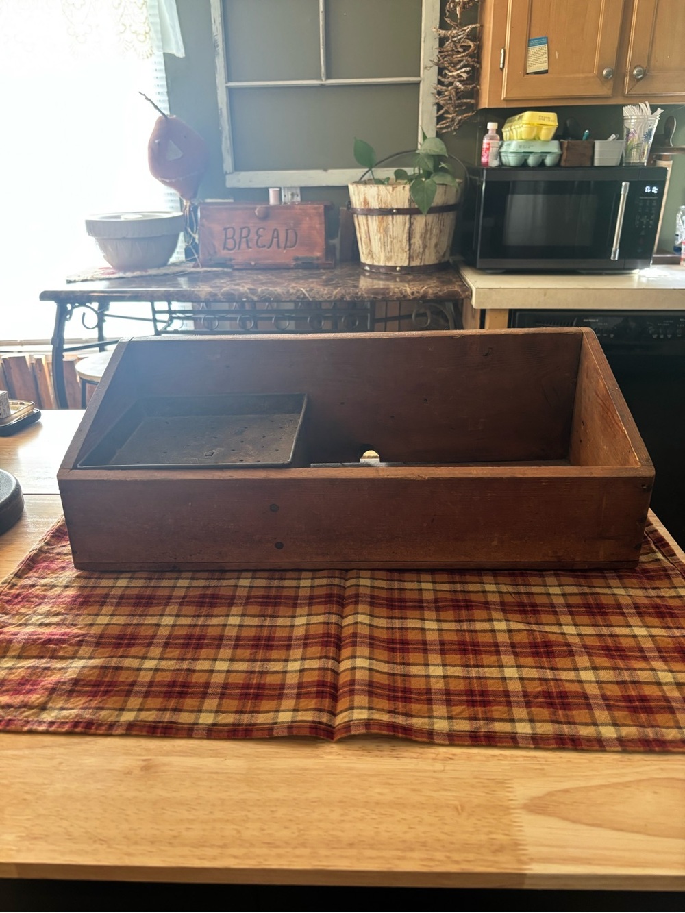 Rustic Wooden Sink Caddy Organizer in Brown